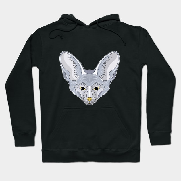 cute silver bat eared fox face Hoodie by dwalikur